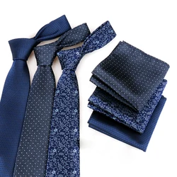 Tie Pocket Square For Men Business Set Necktie Handkerchief Set Jacquard Woven Floral Fashion Paisley Groom Groomsman Gifts