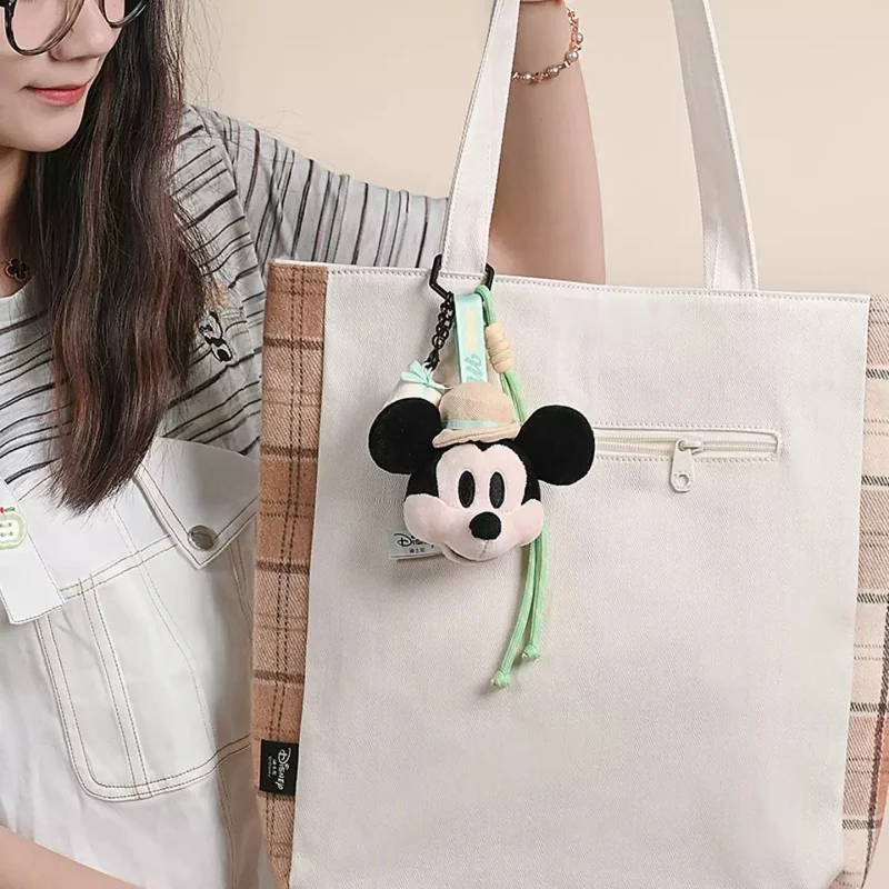 Porte-clés pendentif en peluche Mickey créatif, dessin animé, sac à dos souple, poupée Kawaii, jouets, cadeau de vacances pour garçons et filles