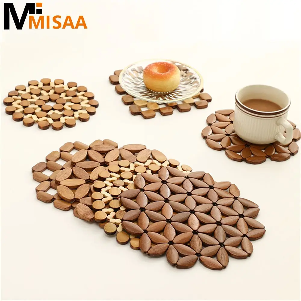 Heat Insulation Pad Bamboo Insulation Pads Non-slip Dining Table Mat Modern Simplicity Kitchen Accessories Desk Table Mats