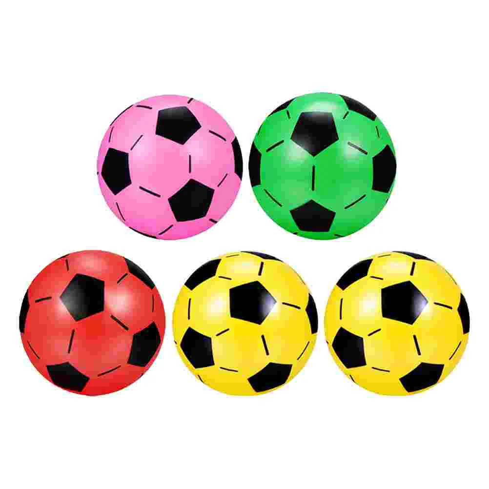 5 Pcs Inflatable Soccer Balls Children’s Toys Playground Assorted Field Plastic