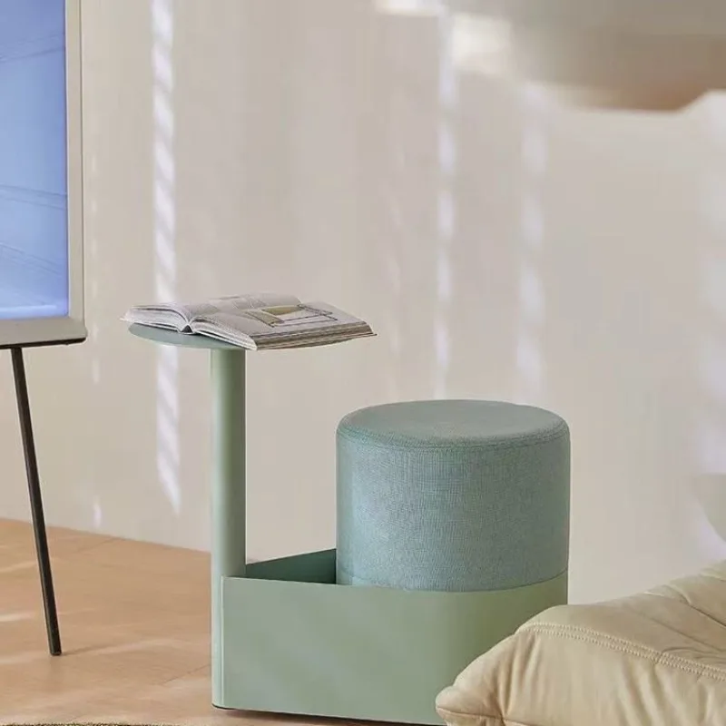 

#d forNew 2-in-1 Modern Minimalist Sofa Side Table with Ottoman Stool Space-Saving Storage End Table Living Room Furniture*