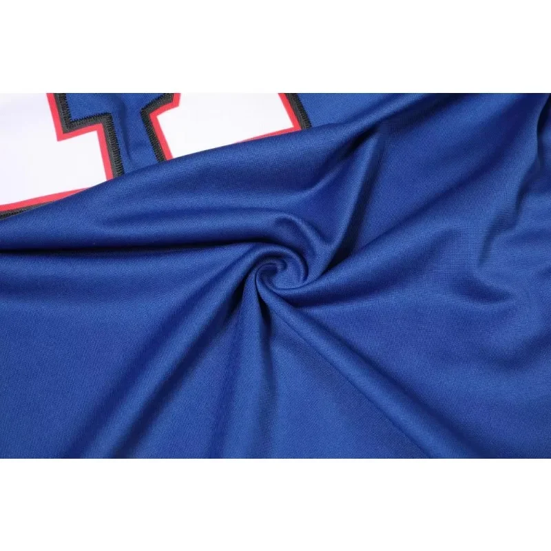 تخصيص اسم ورقم الرجال المطرزة كرة القدم الأمريكية جيرسي الجاموس الأزرق الخامس الرقبة شخصية قميص بأكمام قصيرة #6