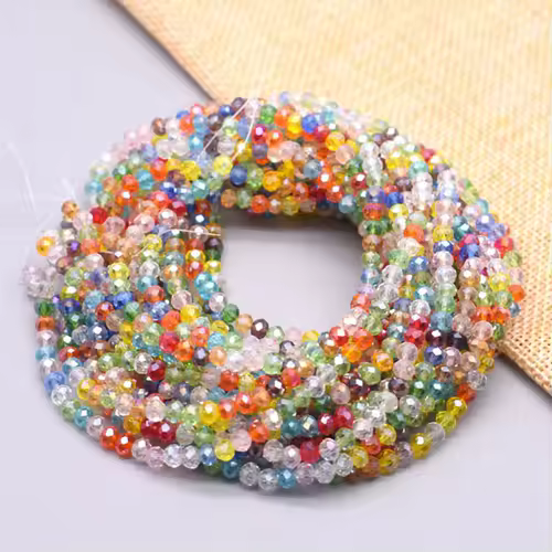 Yanqi 2 3 4mm Rondell Austria Faceted Crystal Beads Round Glass Beads Loose Spacer Beads for Jewelry Making DIY - Image 42