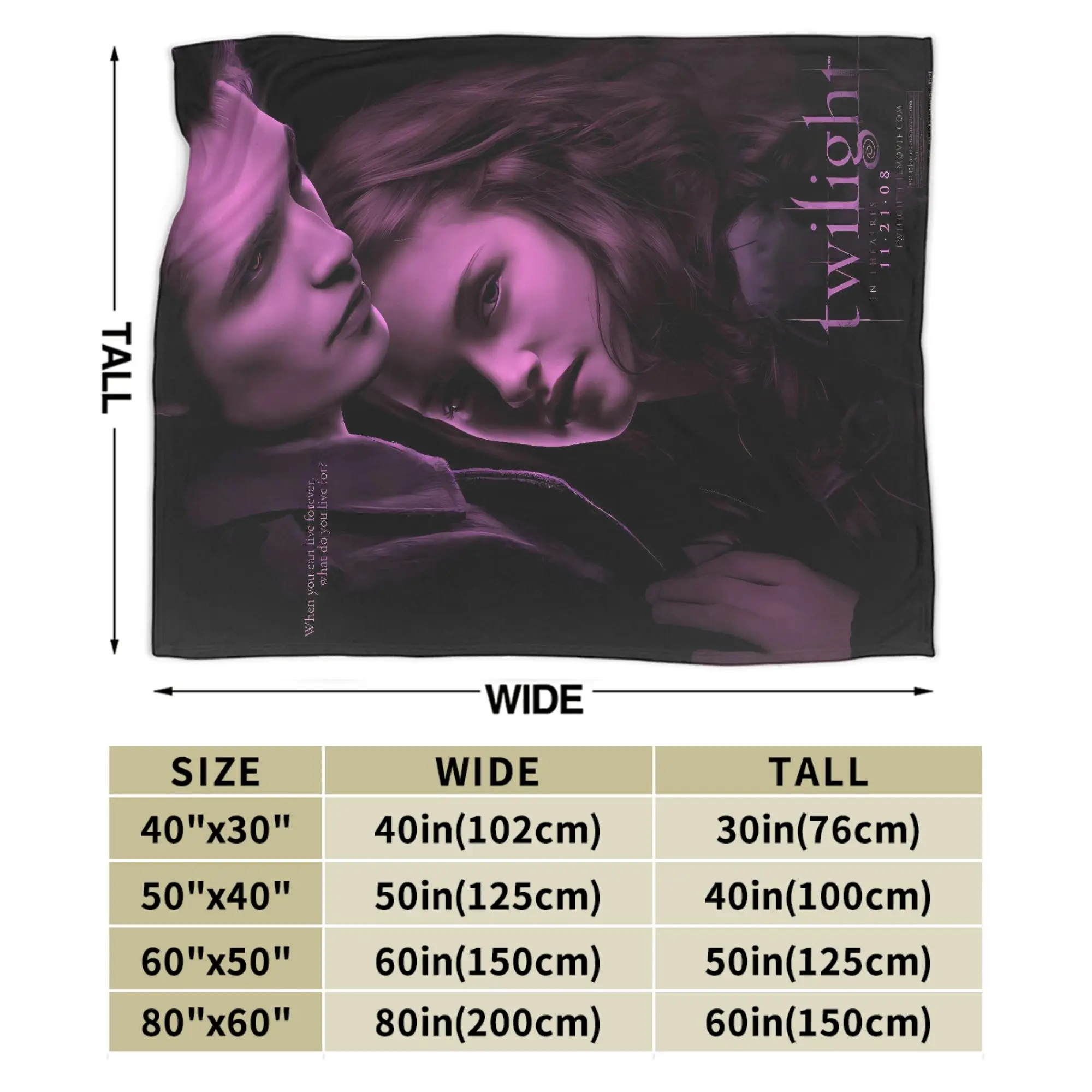 ثلاثية الأبعاد الشفق ساغا إدوارد بيلا بطانية دافئة رقيق أفخم الفراش يلقي لغرفة النوم ديكور الفانيلا المفرش غطاء السرير