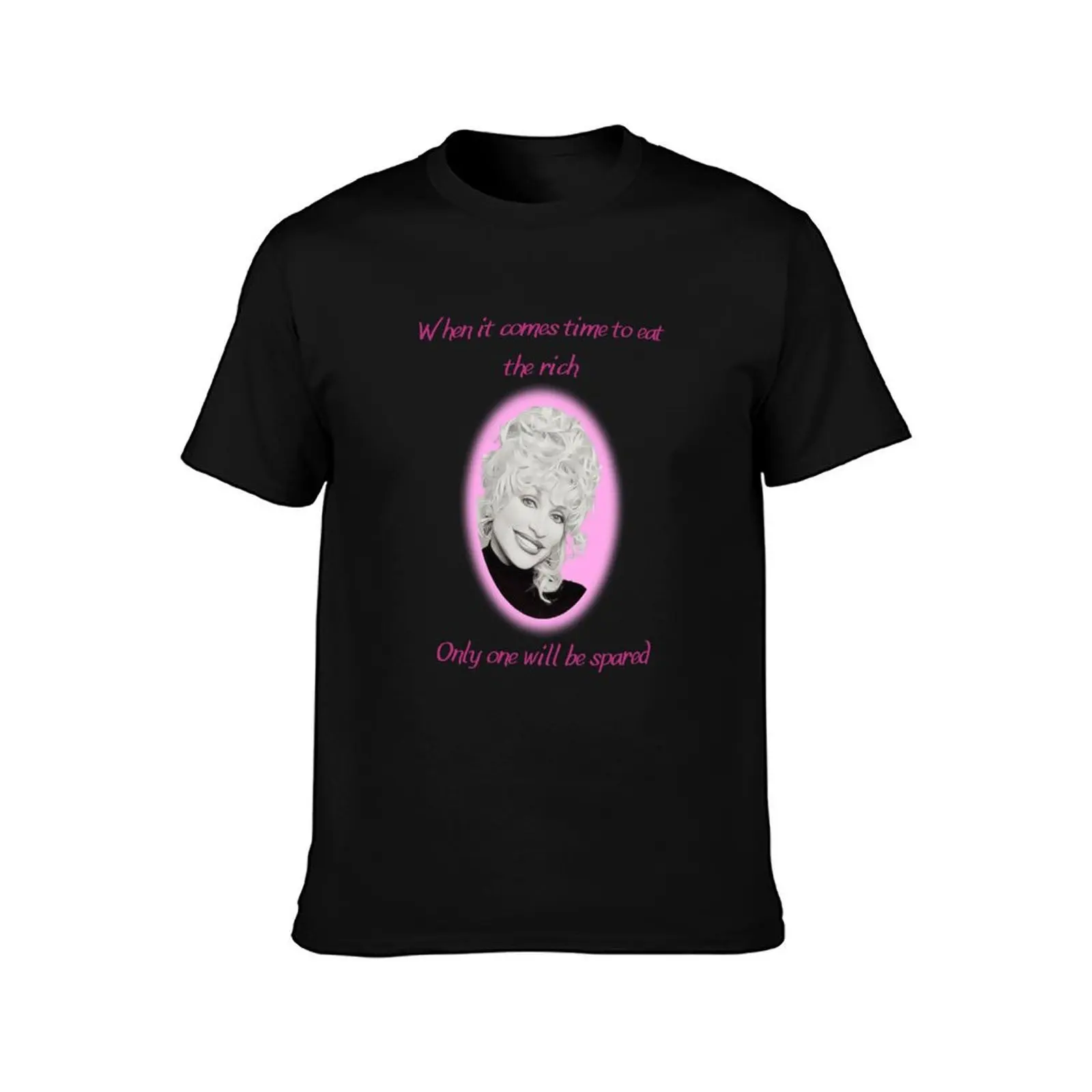 Dolly Parton Eat The Rich Print T-Shirt Summer Casual Cotton Tee Oversized Streetwear Tops Vintage Graphic Print 100% Cotton