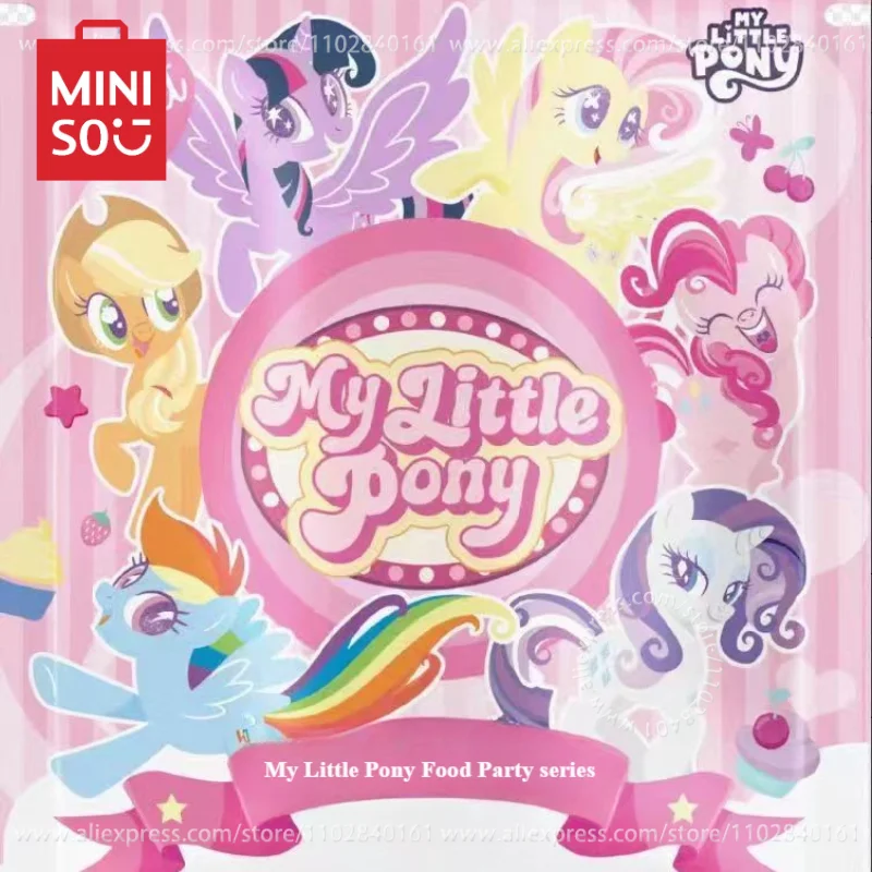 

My Little Pony Blind Box Dolls Food Party Series Furry Toys Kawaii Throw Pillows Ornaments Decoration Children's Birthday Gifts