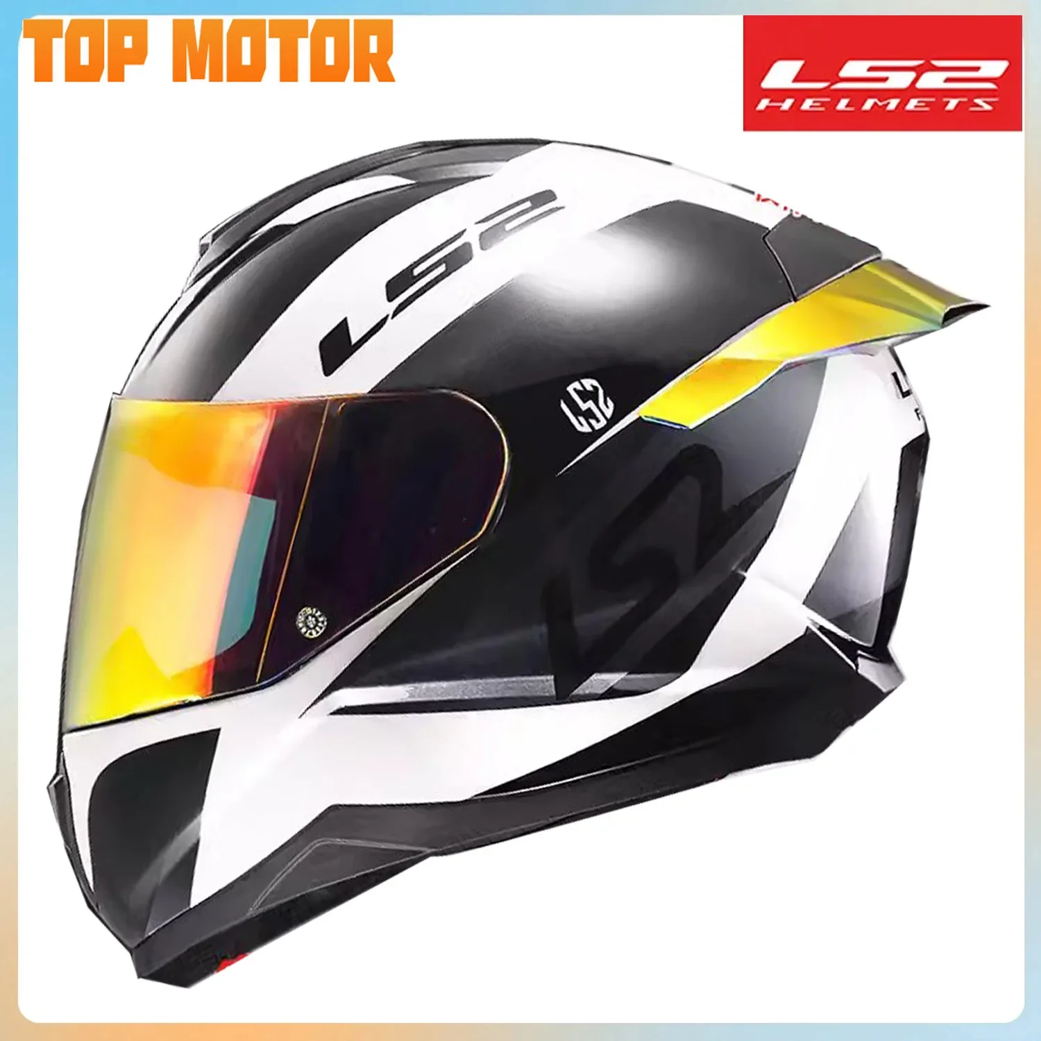 Original LS2 FF802 Motorcycle Helmet Full Face Capacete Ls2 Racing Anti Glare Sunscreen Large Tail Wing For APRILIA For DUkadi