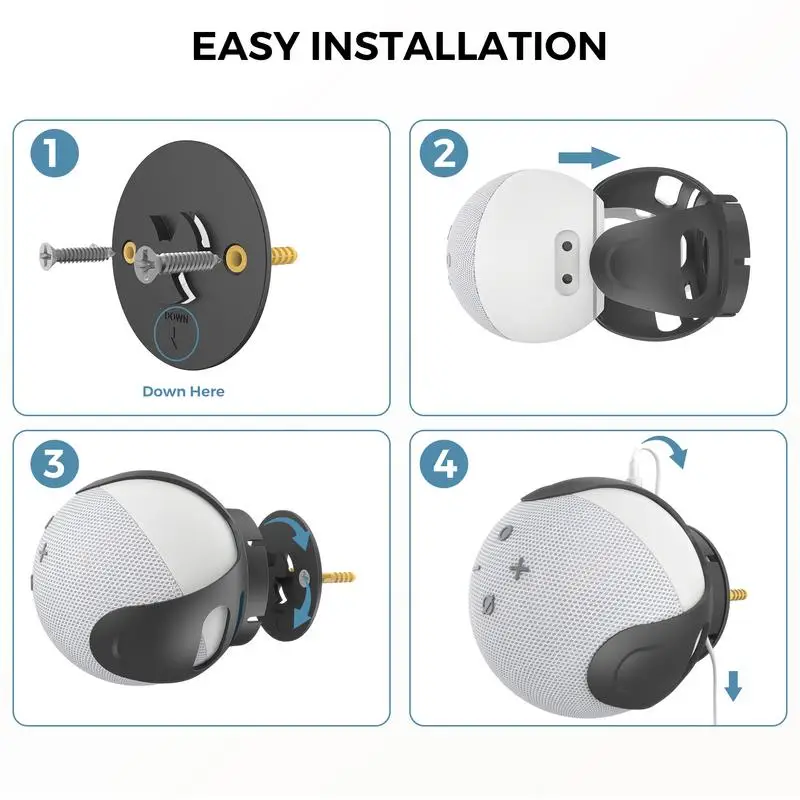 منفذ جدار جبل شماعات حامل لأمازون اليكسا صدى دوت 4 4th الجنرال الفضاء توفير الملحقات في غرفة نوم المطبخ الحمام