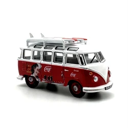 1:76 Scale Diecast Alloy T1 Bus Surfboard Toys Cars Model Classics Nostalgia Adult Collectible Souvenir Gifts Static Display