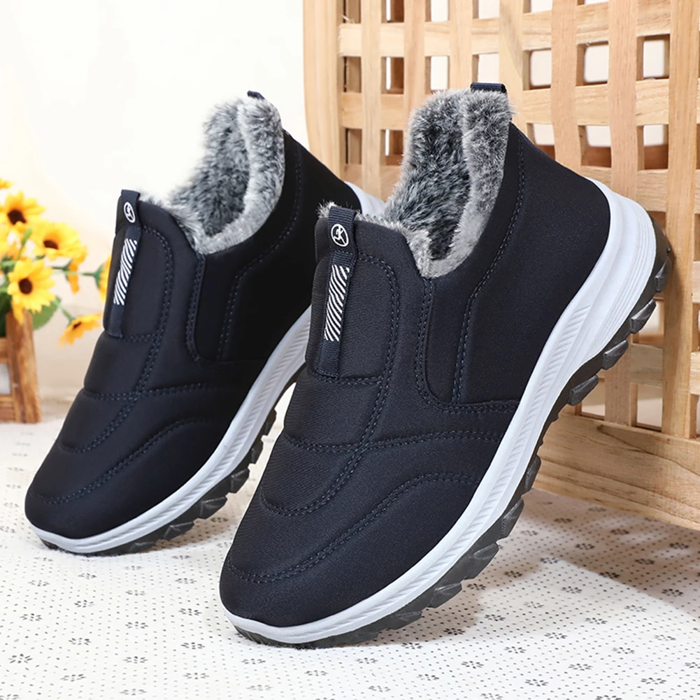 

Mens Snow Boots Lightweight Warm Walking Shoes Non-slip Thermal Ankle Boots Comfortable Slip On Sneakers for Outdoor Sports