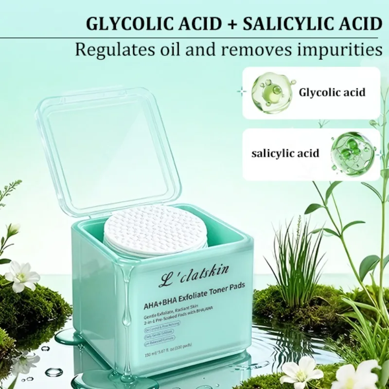 Korean Exfoliation Toner Pads,AHA+BHA Facial Calming Lifting Pad,Deep Moisturizing 100 Pads Daily Skincare Toner Pads Face Care