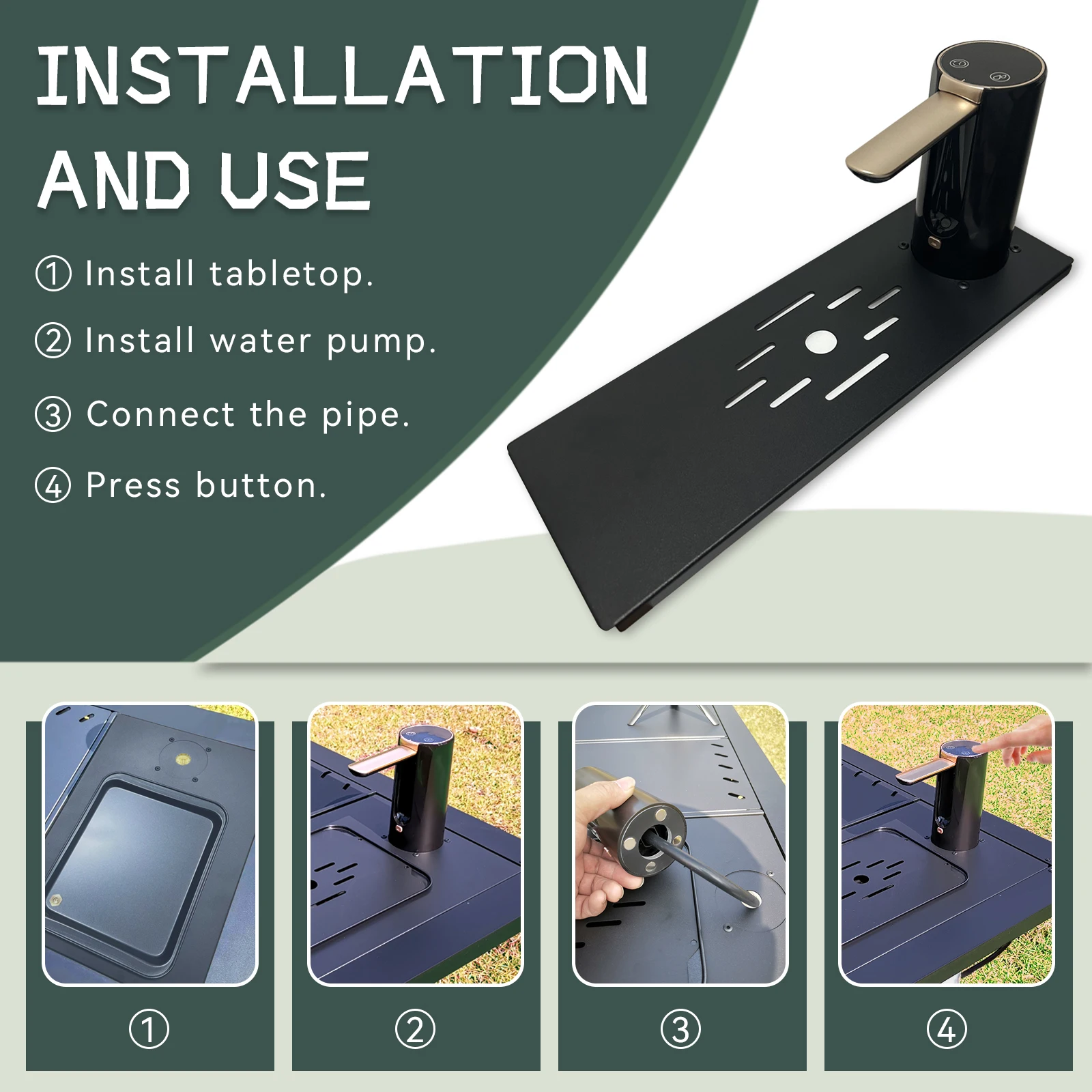 لوحة وحدة طاولة IGT مضخة مياه كهربائية 0.5/1 وحدة ملحقات طاولة التخييم الخارجية لوحة وحدة سبائك الألومنيوم #6