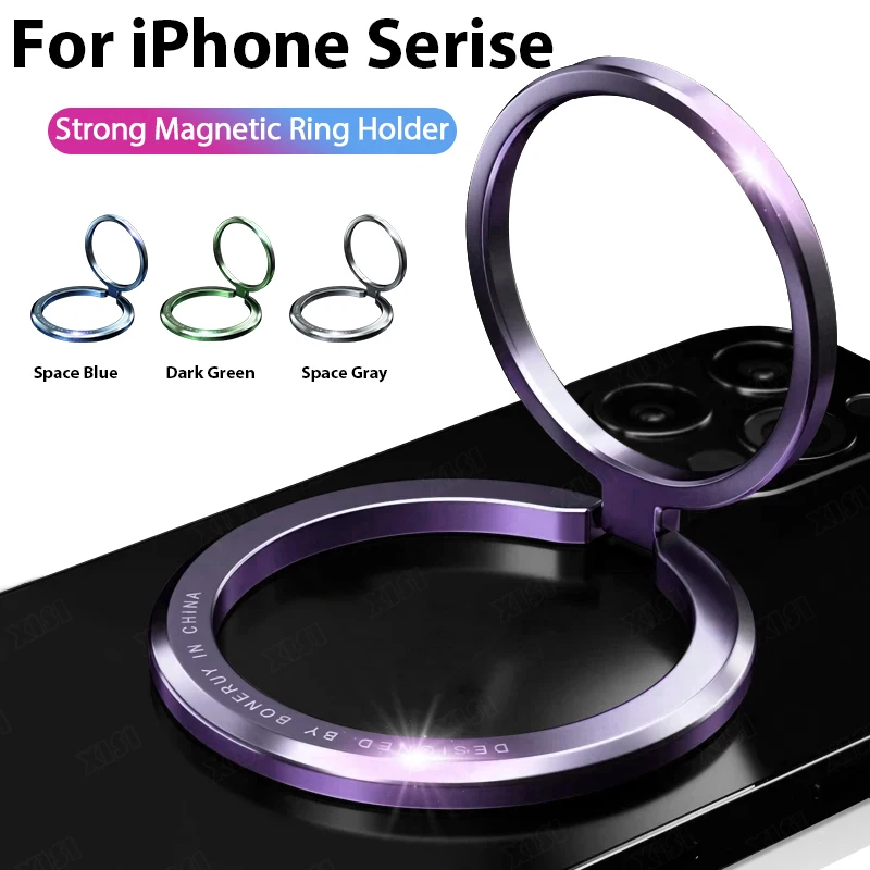 MacSafe 360° Magnetic Phone Ring Holder For iPhone 15 14 13 12 11 Pro Max Mini Adjustable Foldable Stand Magnet Grip Kickstand