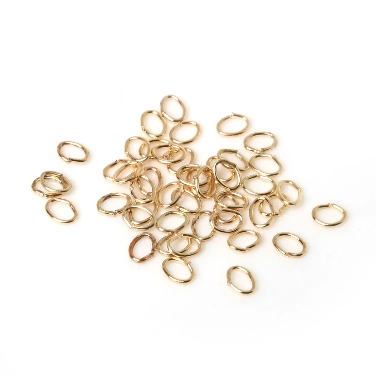Hot Fashion Approx 200pcs/lot C Shape Oval Shape Open Jump Rings Gold 6*7mm Dia Findings FQA006-19
