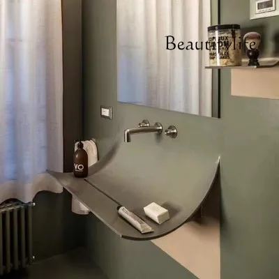 Wash basin Outdoor wall-mounted wash basin Garden stainless steel suspended wash basin Designer model