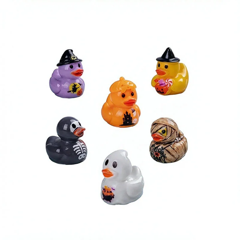 50pcs Halloween Duck Figurines Skeleton Ducks Miniatures Horror Scene Party Garden Landscape Dollhouse Decorations Accessories