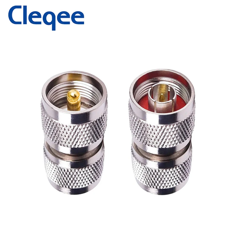 Cleqee 1pcs UHF SO239 PL259 수 암-N 유형 수 암 커넥터 RF 동축 동축 어댑터