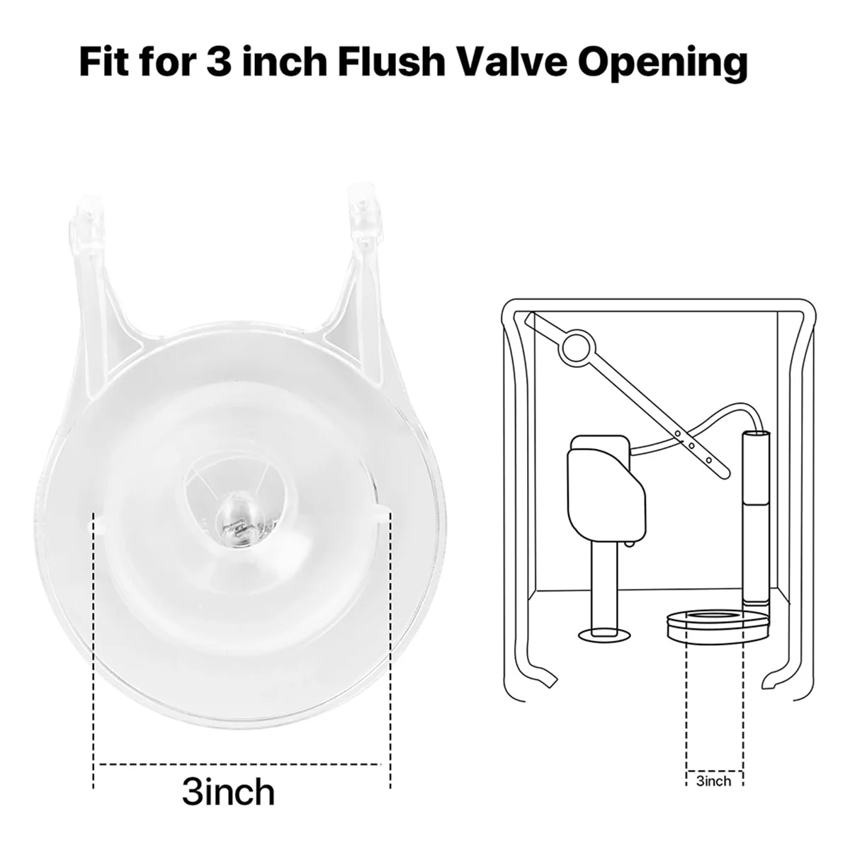 3Inch Toilet Flappers Replacement Kit for 99-827, 3 Inch Toilet Flush Valve with Stainless Chain and Hook 2Pack