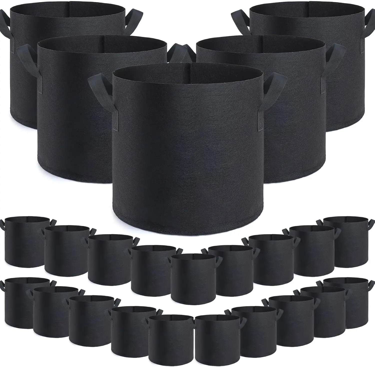 

GROWTNT 3 Gallon Grow Bags 24 Pack,3 Gallon Fabric Pots,Garden Bags to Grow Vegetables,Planter Bags for Vegetables,Garde