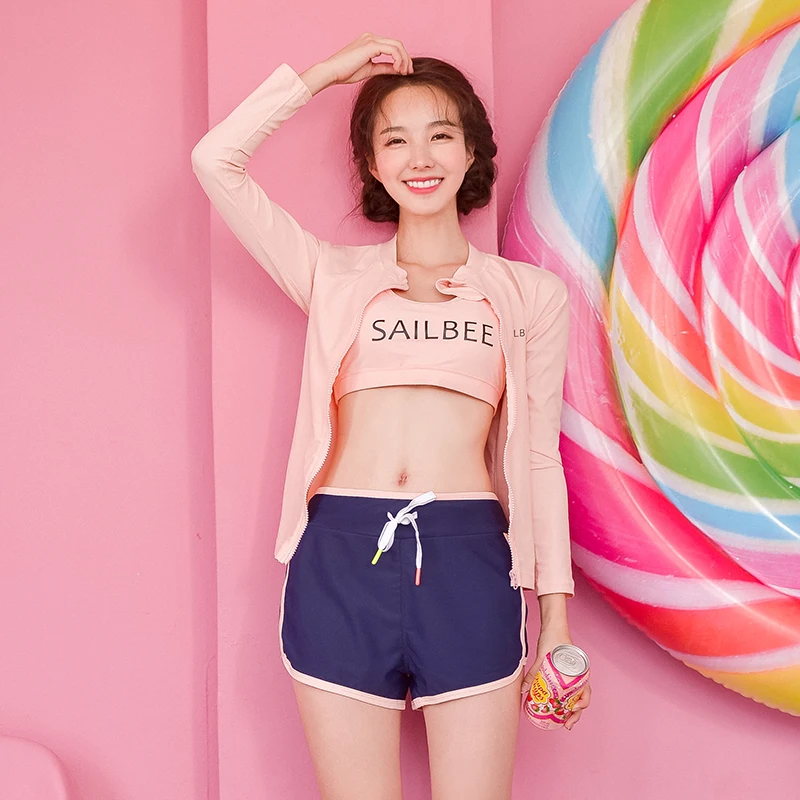 النساء الأزهار المطبوعة Rashgaurd طويلة الأكمام الشمس حماية تصفح القمصان الجلد الغوص علوي شاطئ ملابس السباحة الغوص دعوى بدلة ركوب الأمواج #3