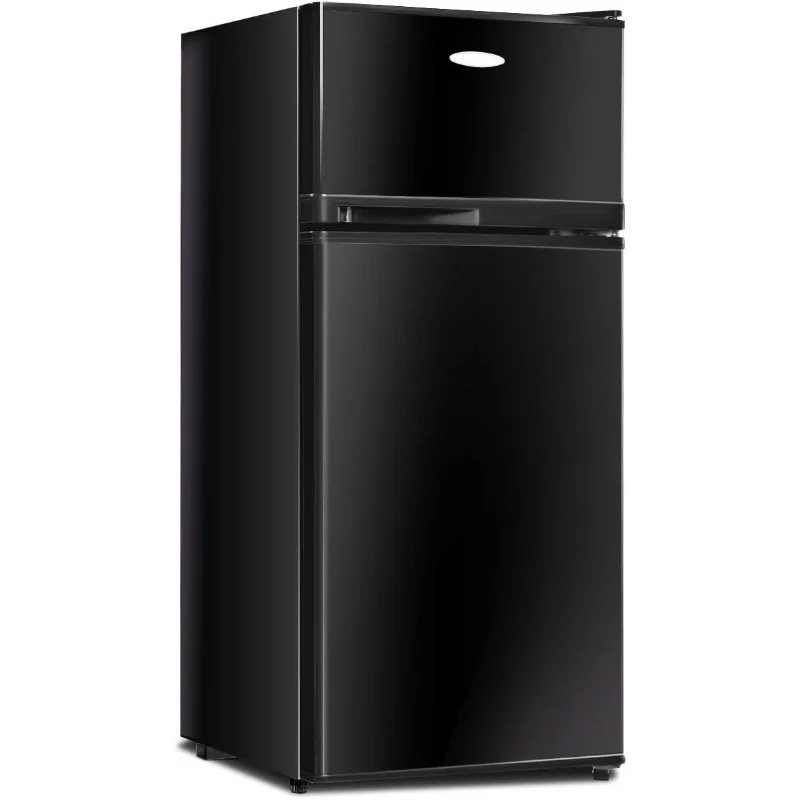 GOFLAME Compact Refrigerator, 3.4 cu. ft. Mini Cooler Fridge with Removable Glass Shelves, Adjustable Thermostat, Freestanding