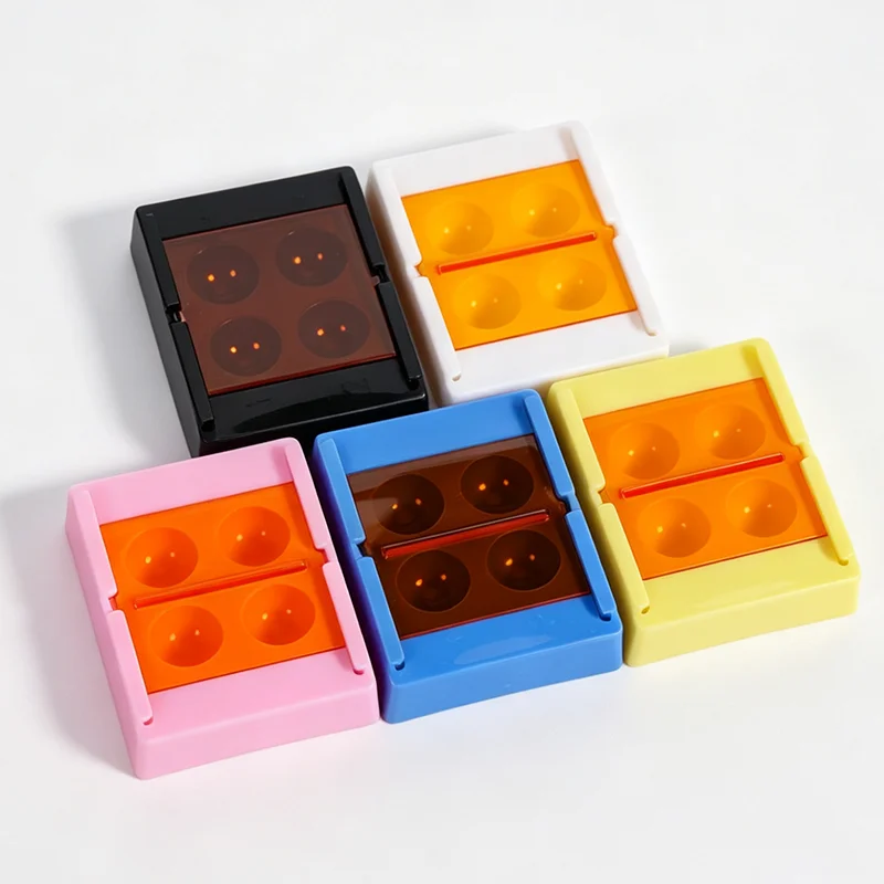 4 Slots Dental Resin Shade Light Box Composite Hood Case Protector Veneer Storage Organizer for Denture Teeth Patch