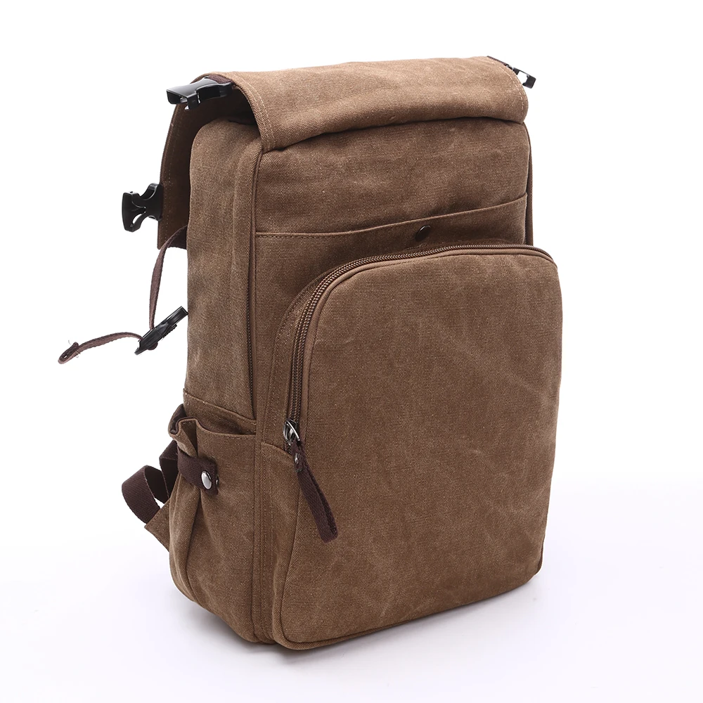 High Grade Canvas Backpack Men Solid Color Laptop Bags 2023 Superior Vintage Outdoor Design Durable New Trend Classic