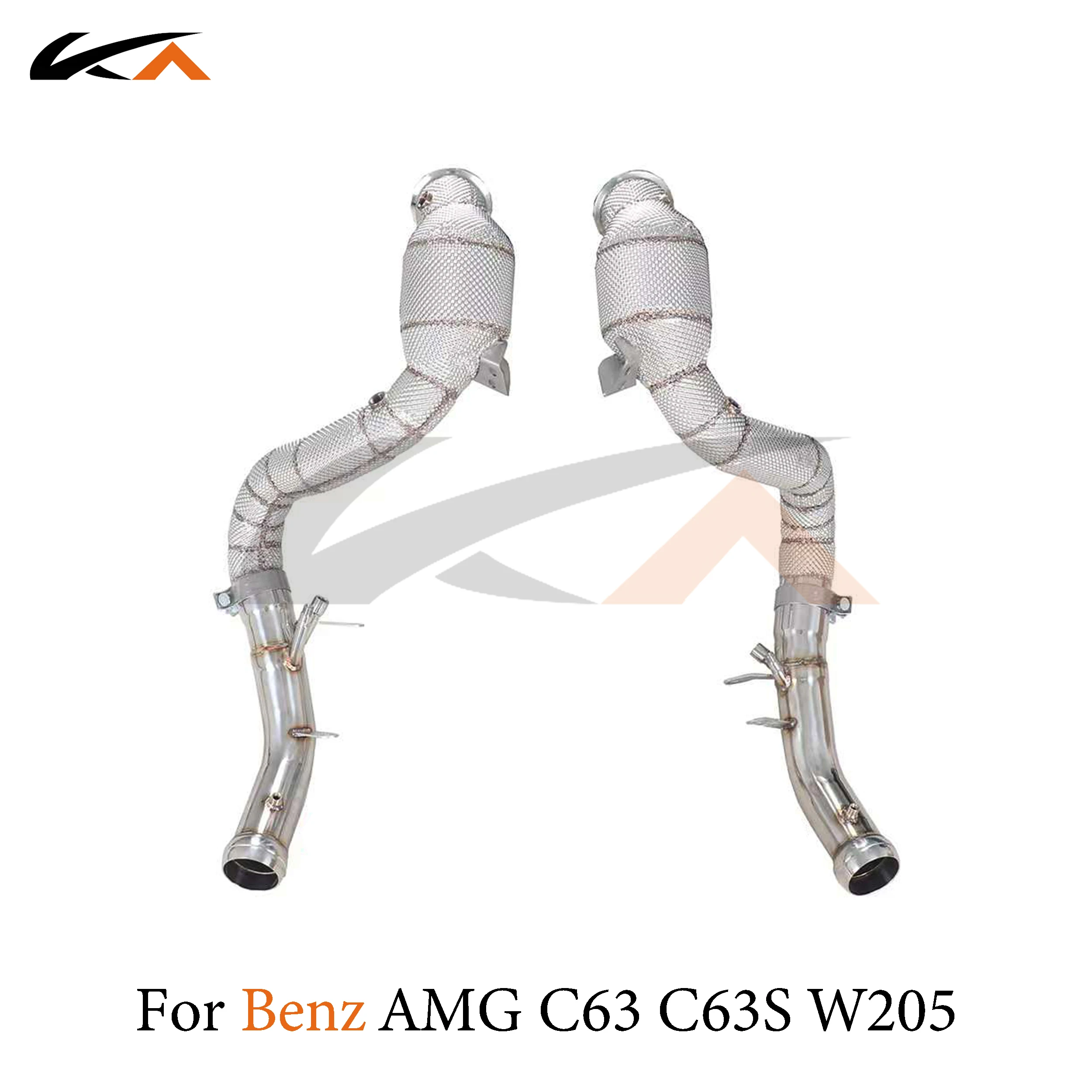 KA Tuning exhaust system header stainless downpipe for Mercedes-Benz AMG C63 W205 4.0T axle pipe catalysis heat shield