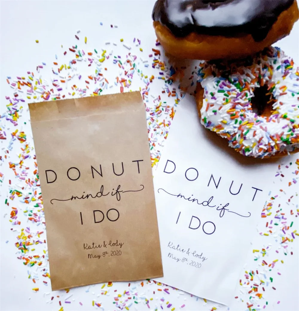 

50PCS Donut Mind If I Do Personalized Donut Bags | Donut Favor Bags | Wedding Favors Bags