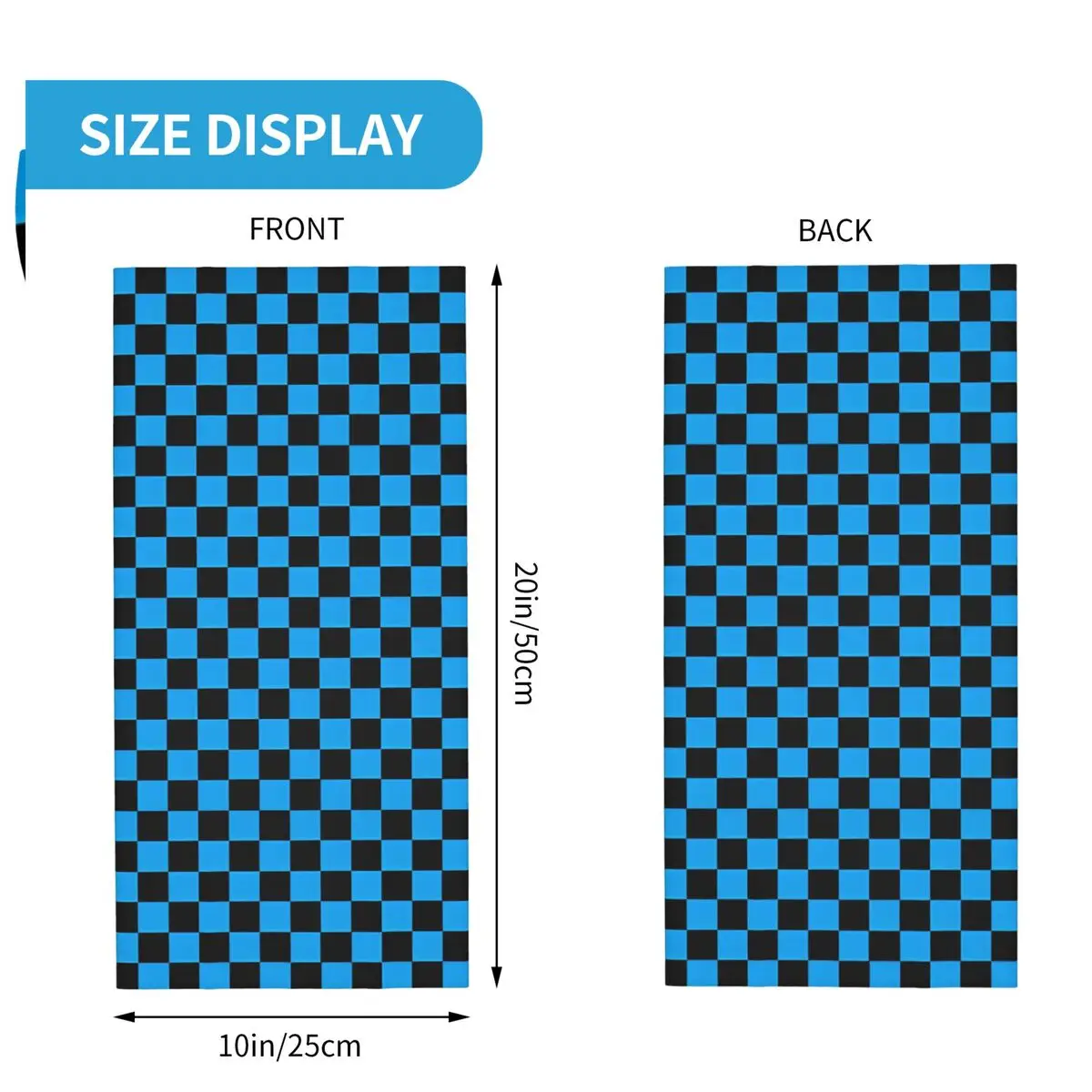 青と黒の市松模様のバンダナ,楽しいサイクリングマスク,狩猟や釣り,日焼け止め,バラクラバパターン,ネックカバー,フェイスカバー