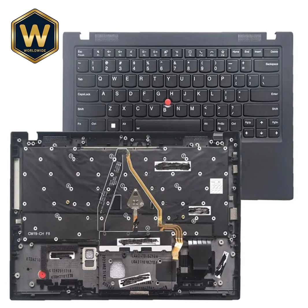 Original 95New Laptop Case For Thinkpad X1 Carbon 7th 8th 2019 2020 Palmrest Upper C Cover Shell With US Keyboard Replacement