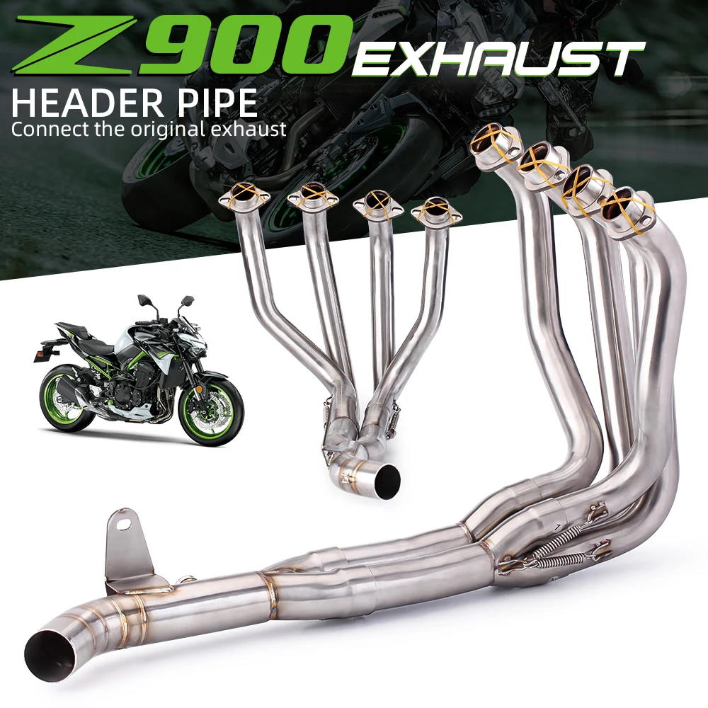 Slip-On Motorcycle Exhaust Full System Muffler Front Header Pipe Tube For Kawasaki Z900 Z 900 2017-2021