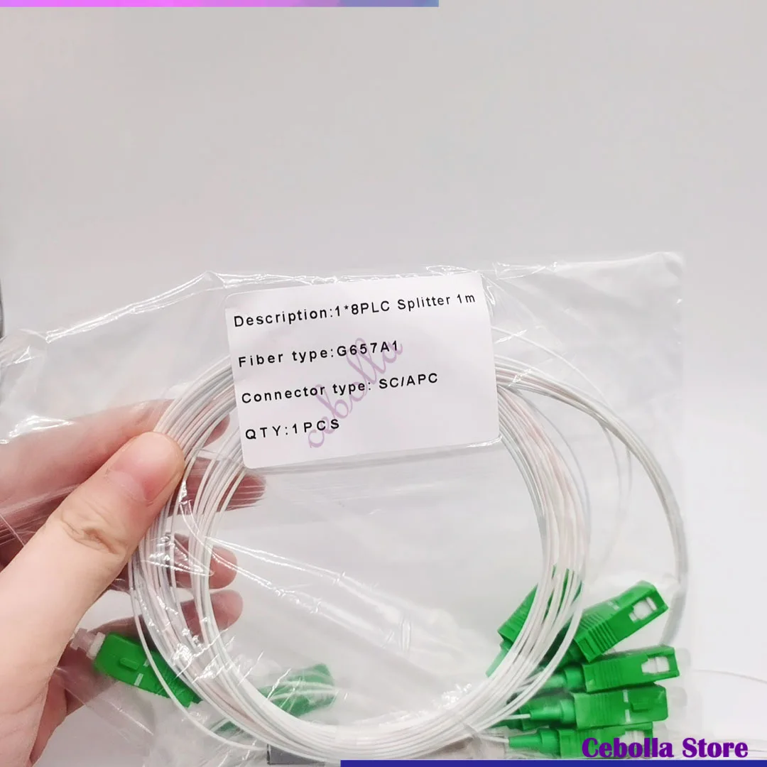 Divisor do PLC da fibra ótica, circuito planar do Lightwave, cor branca, SC, APC, 1x8, 5 PCes