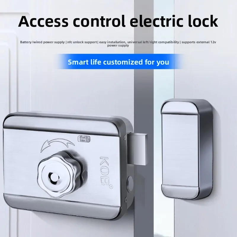 KOB Wiring Free Card Lock, Electronic Control Iron Door Lock, Remote Control Electromagnetic Machine, IC Access Lock
