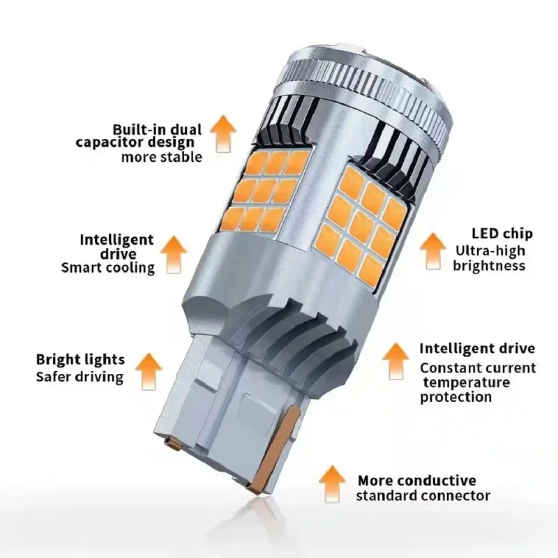 1/2 قطعة السوبر مشرق 30 واط 1156 BA15S BAU15S 1157 PY21W T20 7440 LED لمبات عالية الطاقة 3000LM استبدال للسيارة عكس الضوء