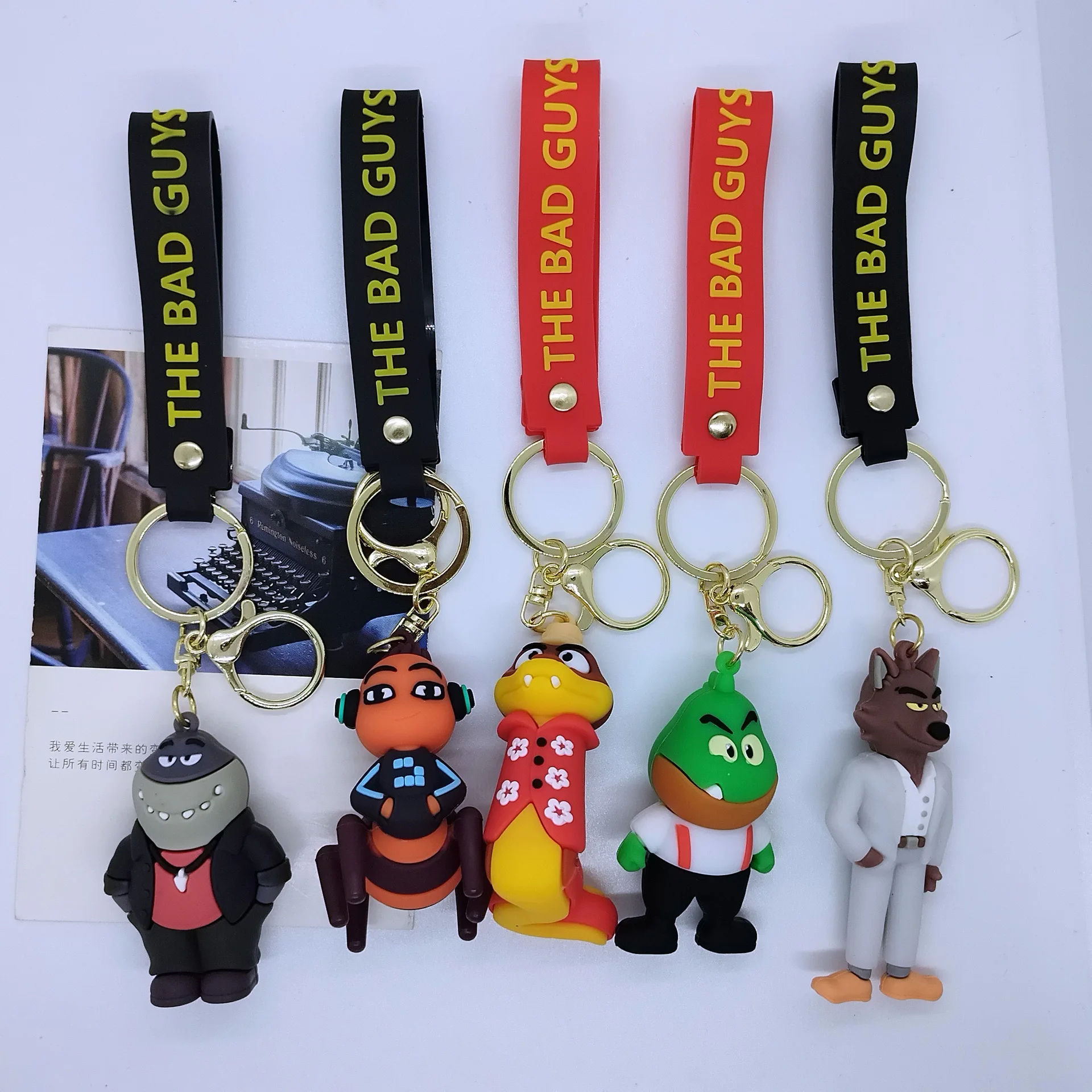 

New Cross-border Creative Cartoon The Bad Guys Wholesale of Keychain Bags Car Keychain Accessories Gifts Personalized Gifts Y2k