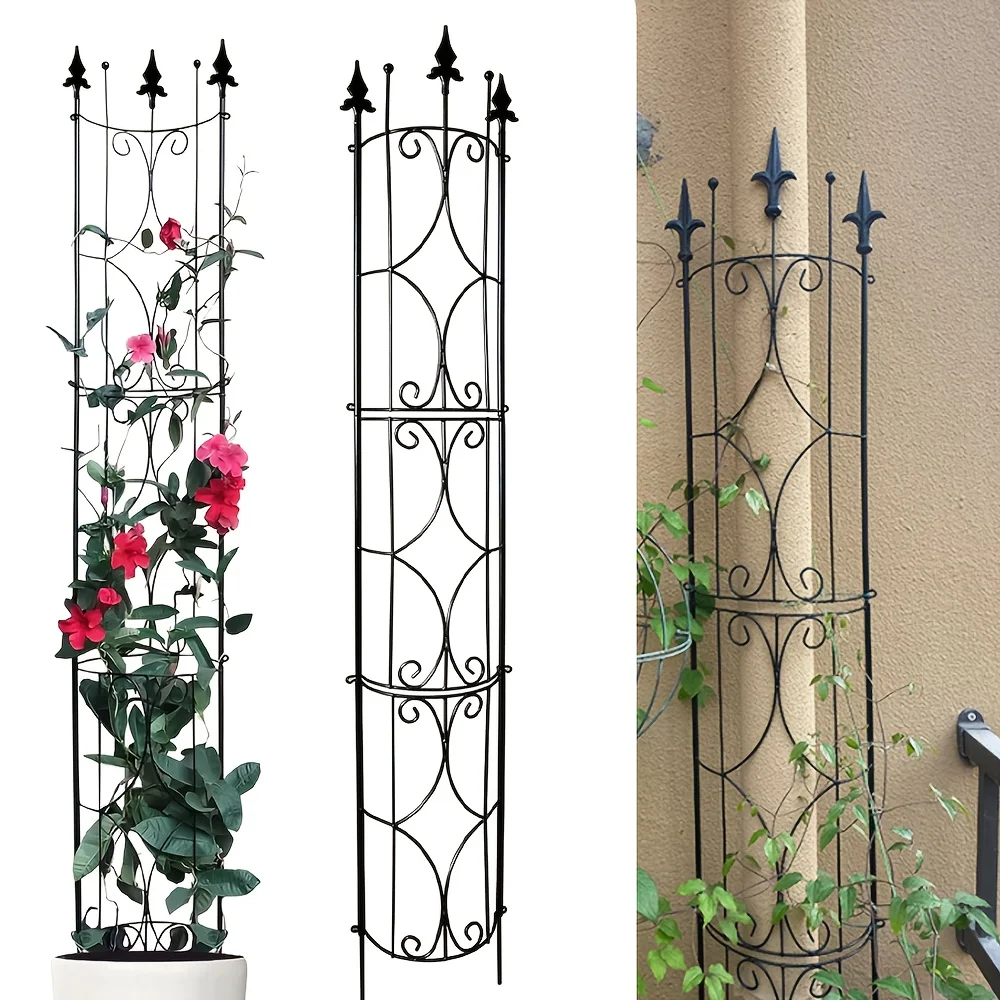 1 set of 82.68-inch high x 9.8-inch wide metal plant grid, indoor/outdoor metal garden grid, potted plant climbing indoor plant