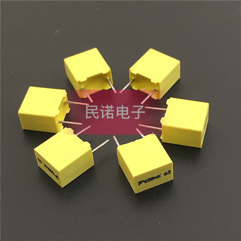 

100PCS/Spot corrected capacitor 63V 0.68UF 63V684 680NF pin pitch 5mm