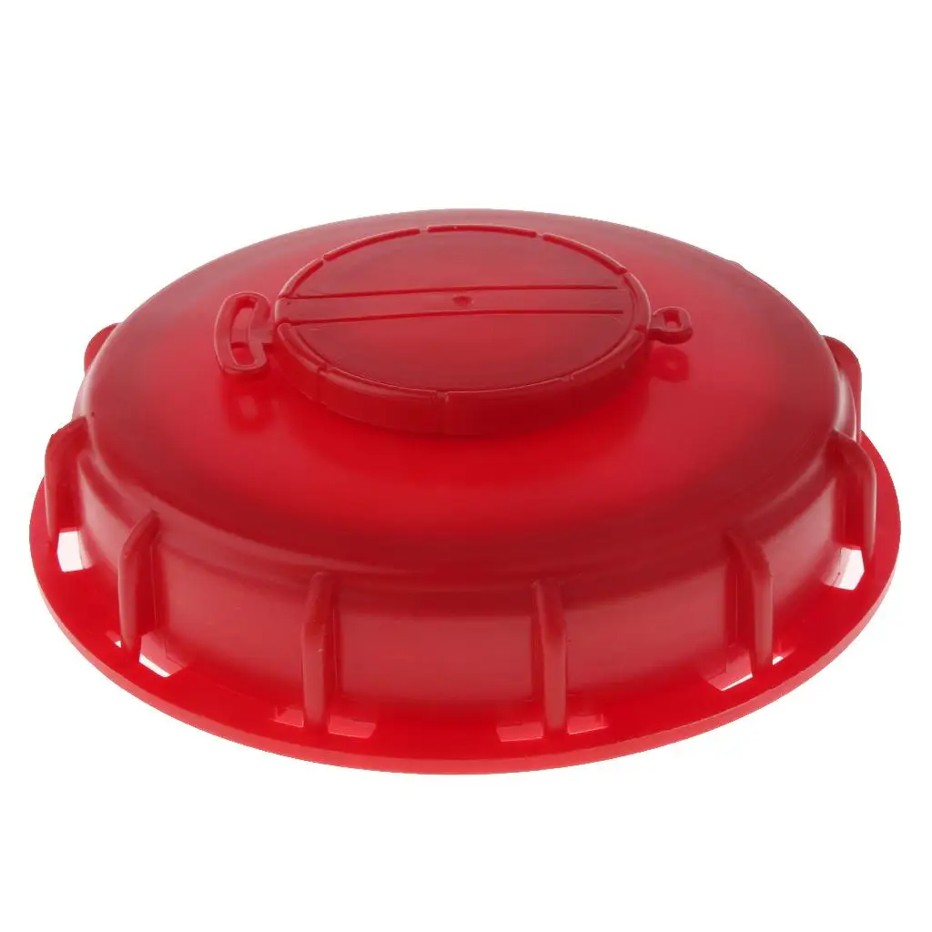 Tapa de Polipropileno Resistente para Contenedor IBC, Tapa Roja para Tanques de Agua de 1000L y Manguera de Jardín