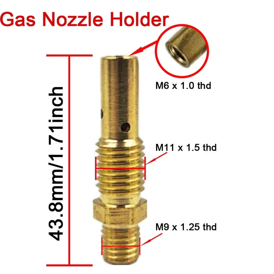 7 قطعة/14 قطعة، مجموعة فوهة فوهة بدون غاز بقلب متدفق KP1939-1 فوهة بدون هواء موزع غاز مناسب لينكولن ماغنوم Tweco Mag Mig Accessori