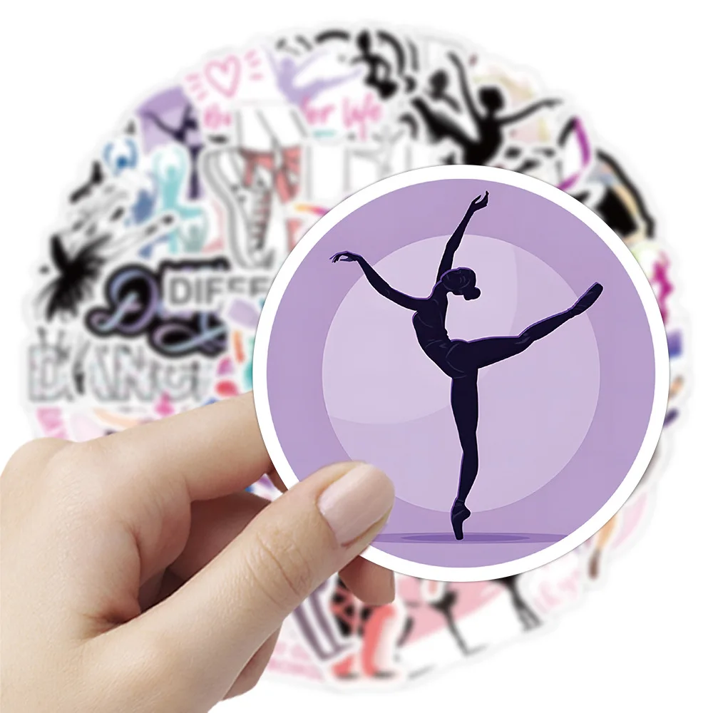 50 Uds pegatinas de baile de dibujos animados elementos de baile creativos impermeables zapatos de baile decoración de grafiti juguetes DIY nevera portátil guitarra