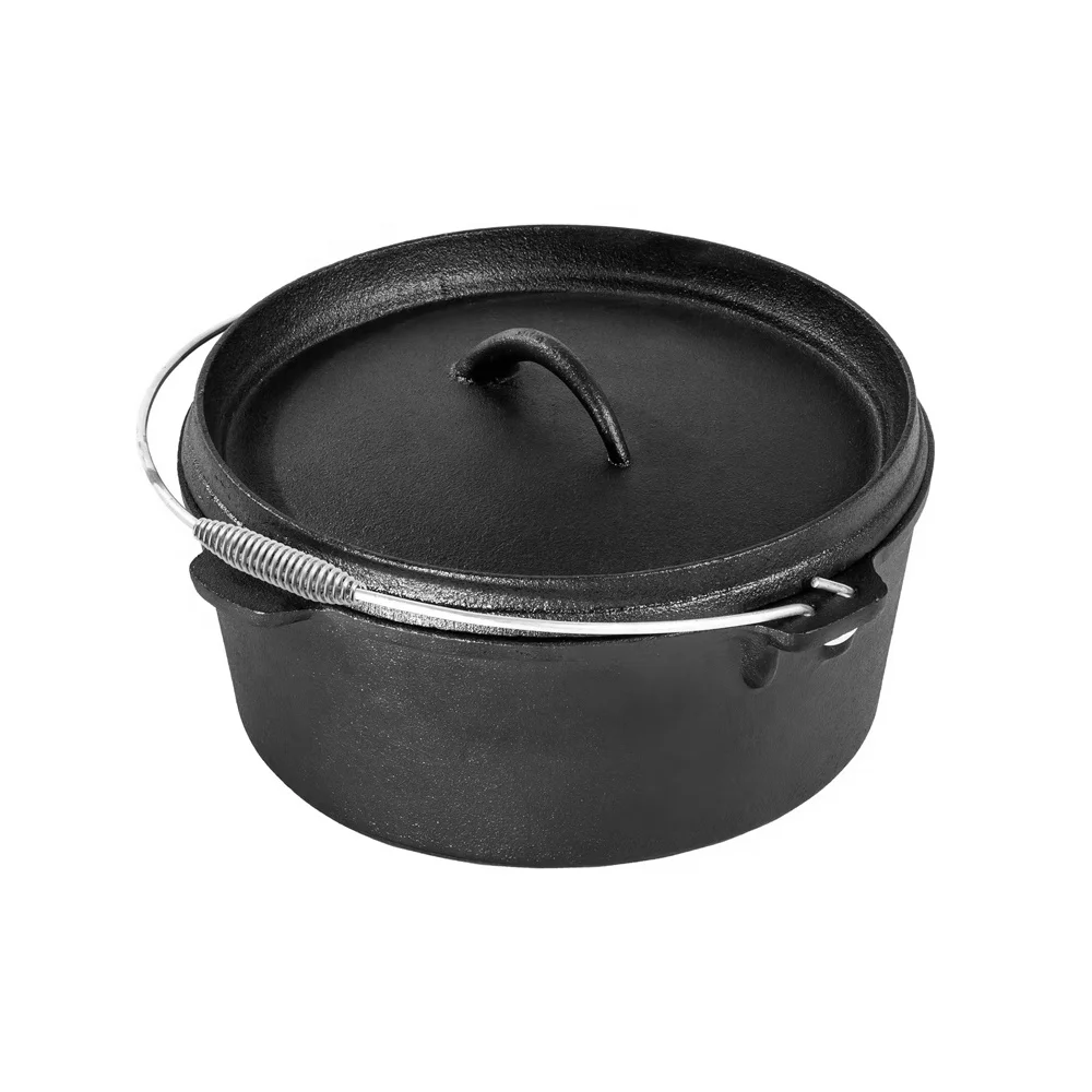 Wholesale 7Pieces Pre seasoned Nonstick Cast Iron Pans And Pots Cookware Bakeware Baking Set Camping