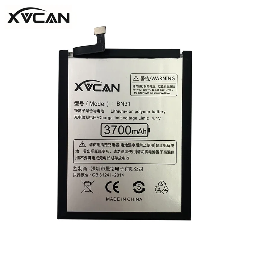 Original XVCAN 3700mAh Phone Battery For Redmi Note 5A Prime S2 Xiaomi Mi 5X A1 Mi5X BN31 Replacement Bateria 5A Pro Y1 Lite