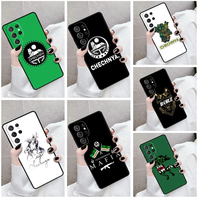 Phone Case For Samsung Galaxy S24 S23 S21fe S22 Ultra Plus Note 10 20 S8 S9 S10 Cover Chechen republic Flag Chechnya