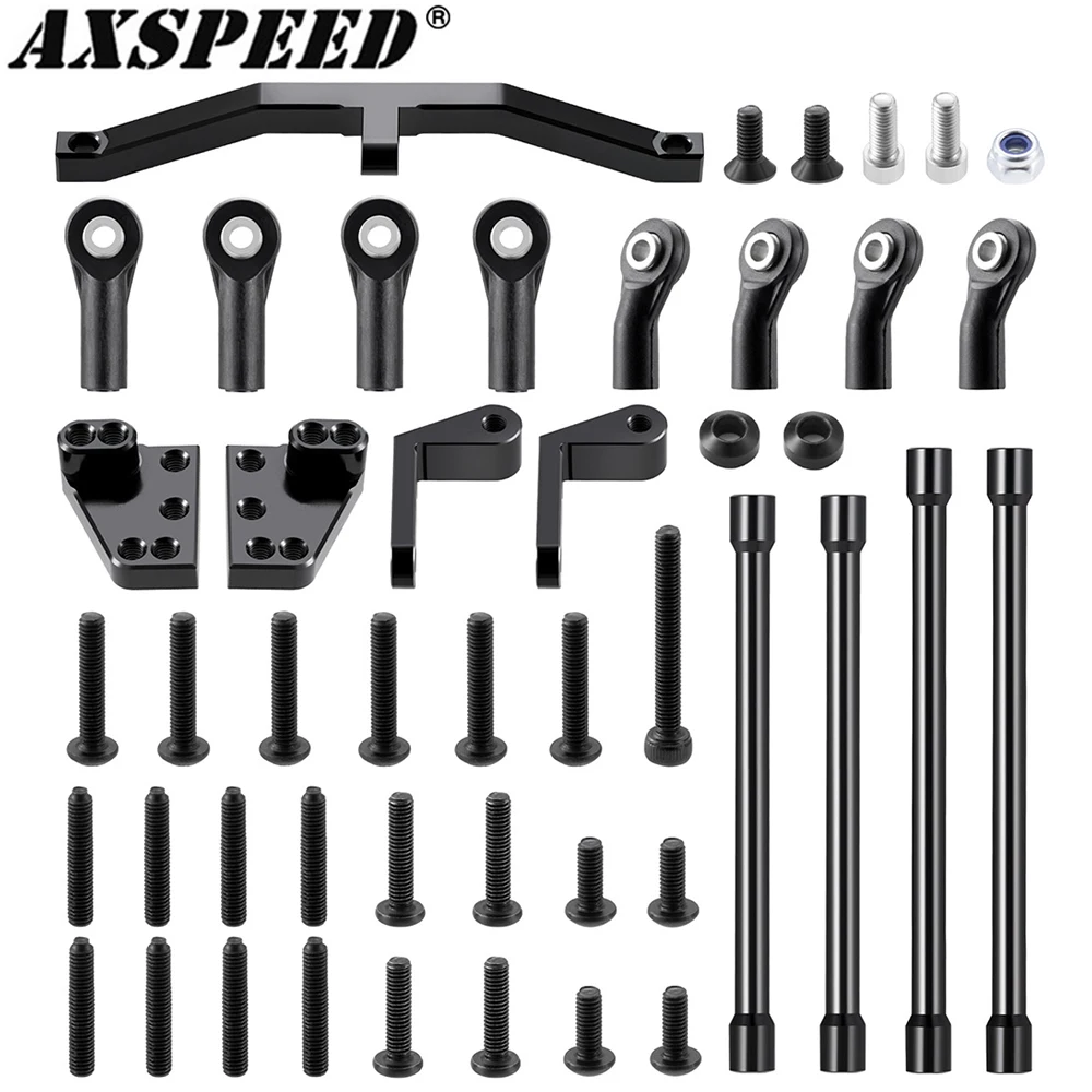AXSPEED Alu Alloy Front Suspension Conversion to 3-Link/Rear Axle 4-Link Set for 1/10 RC Crawler Car RC4WD TF2 Upgrade Parts
