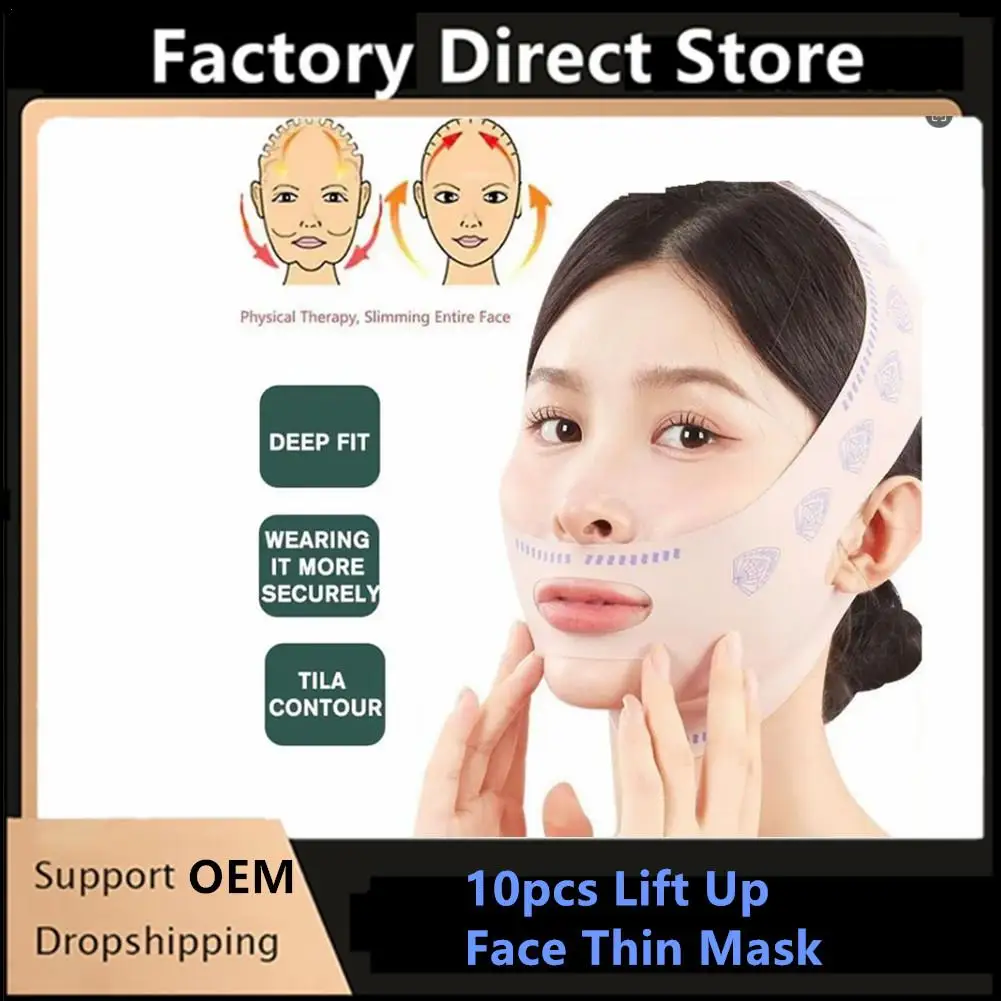 10pcs Double Chin Face Sheath Masque Double Menton Face Bandage Slimming Double Chin Mask Lifting Band Lifting Visage