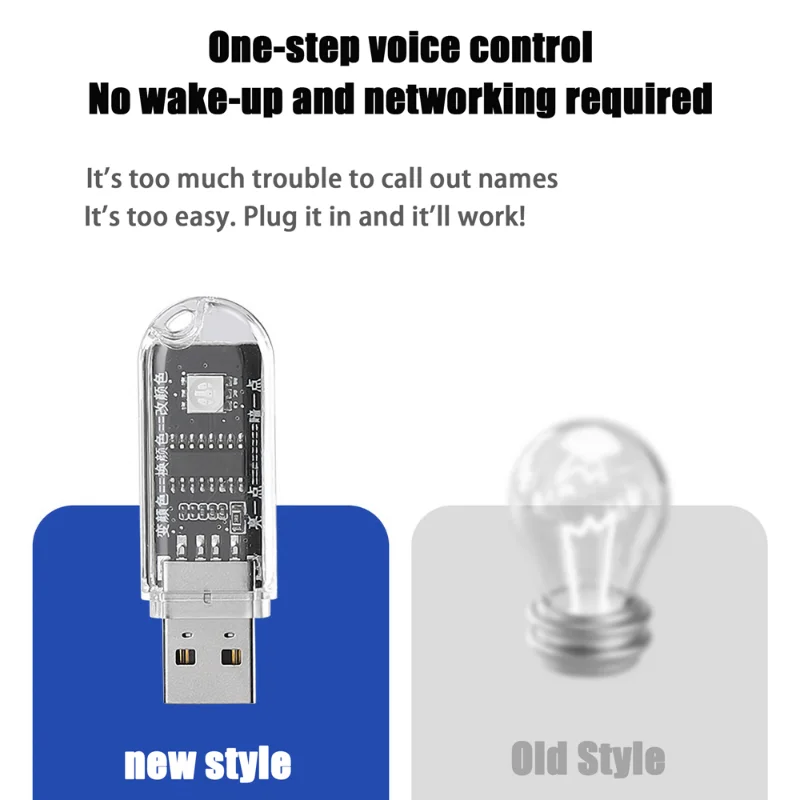 Creative Smart Voice Control Night Light Motion Sensor Lamp on / Off Colorful USB Night Light Speak To Control Lights Portable