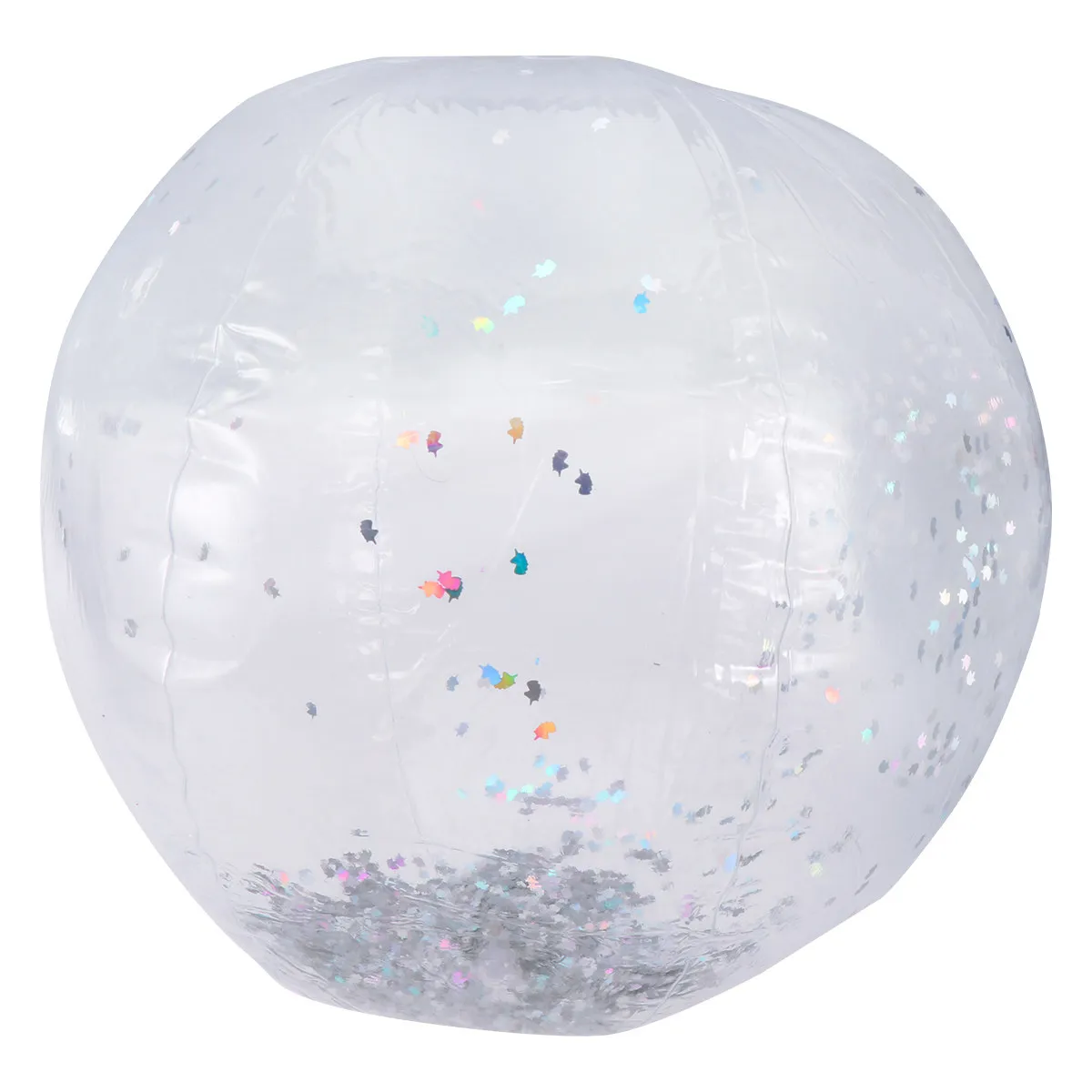 Glitter Beach Ball Silver Sequins 60cm Transparent Sequin Inflatable Ball Summer Pool Play Photo Props Party Favor