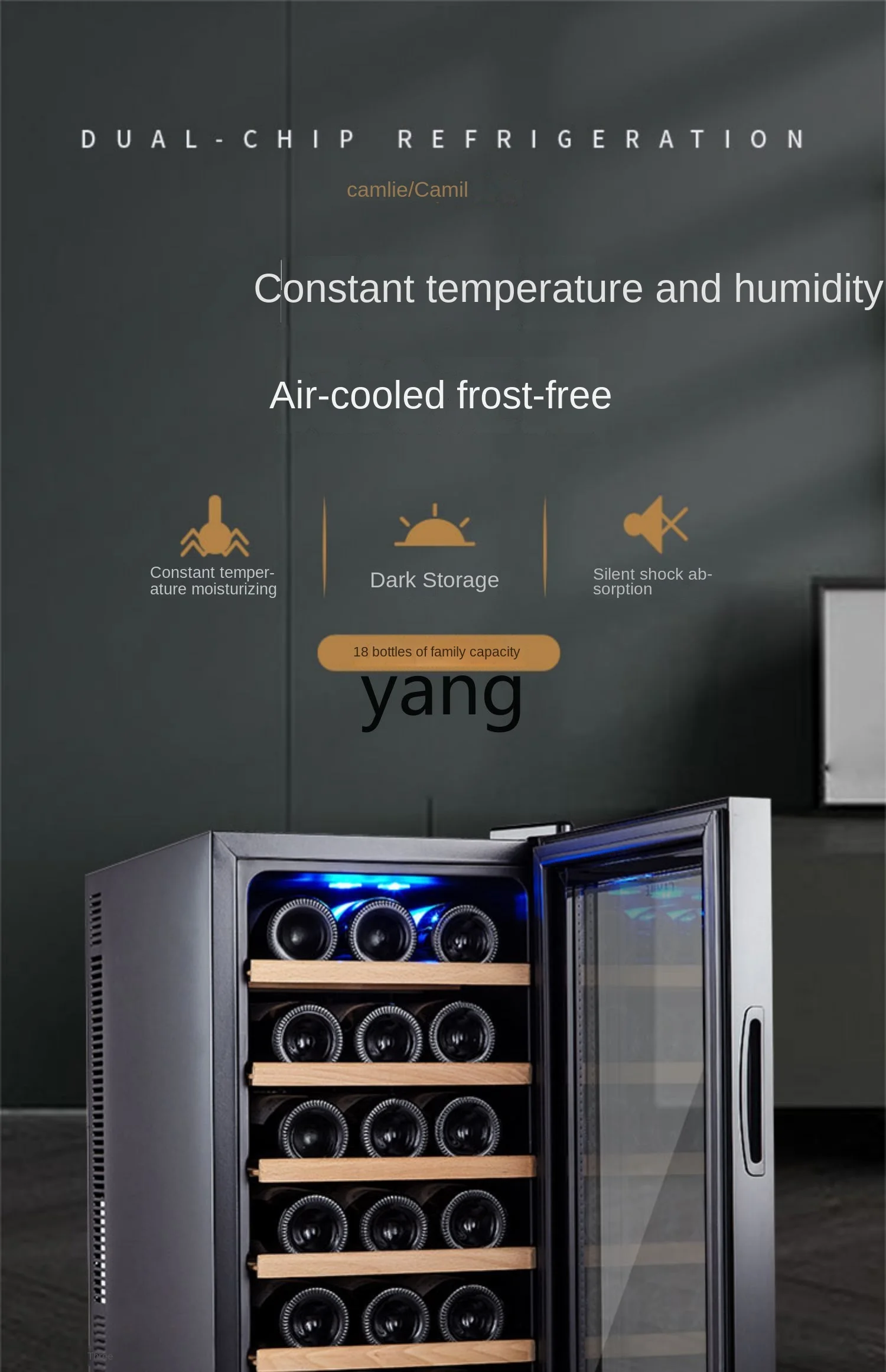 Yjq-Mini enfriador de vino electrónico de temperatura constante para el hogar, gabinete de almacenamiento refrigerado para cigarros y té, barra de hielo