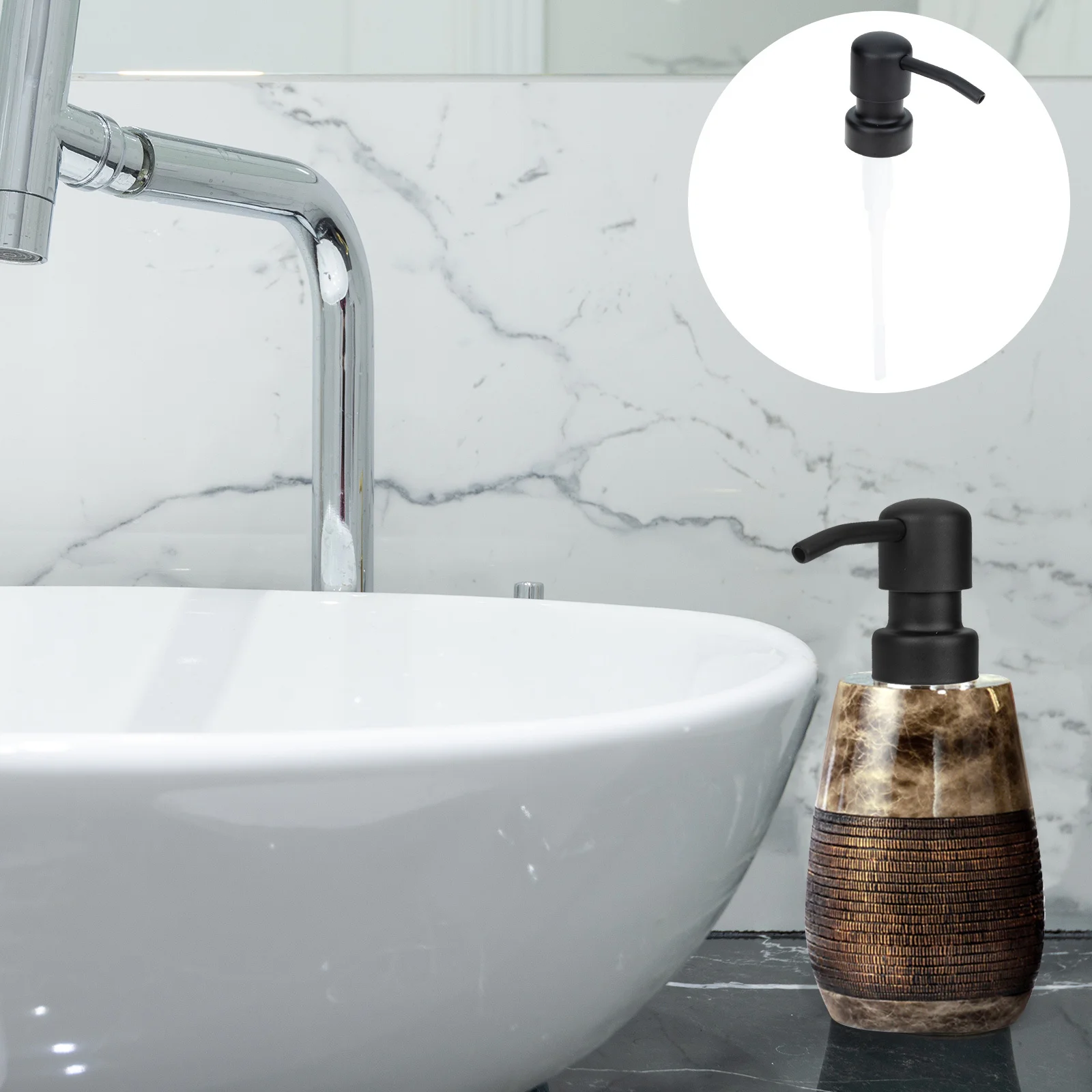 

Stainless Steel Soap Dispenser Pump Head Replacement for Lotion Bottle Pump Liquid Dispenser Accessories Pressing Pumps